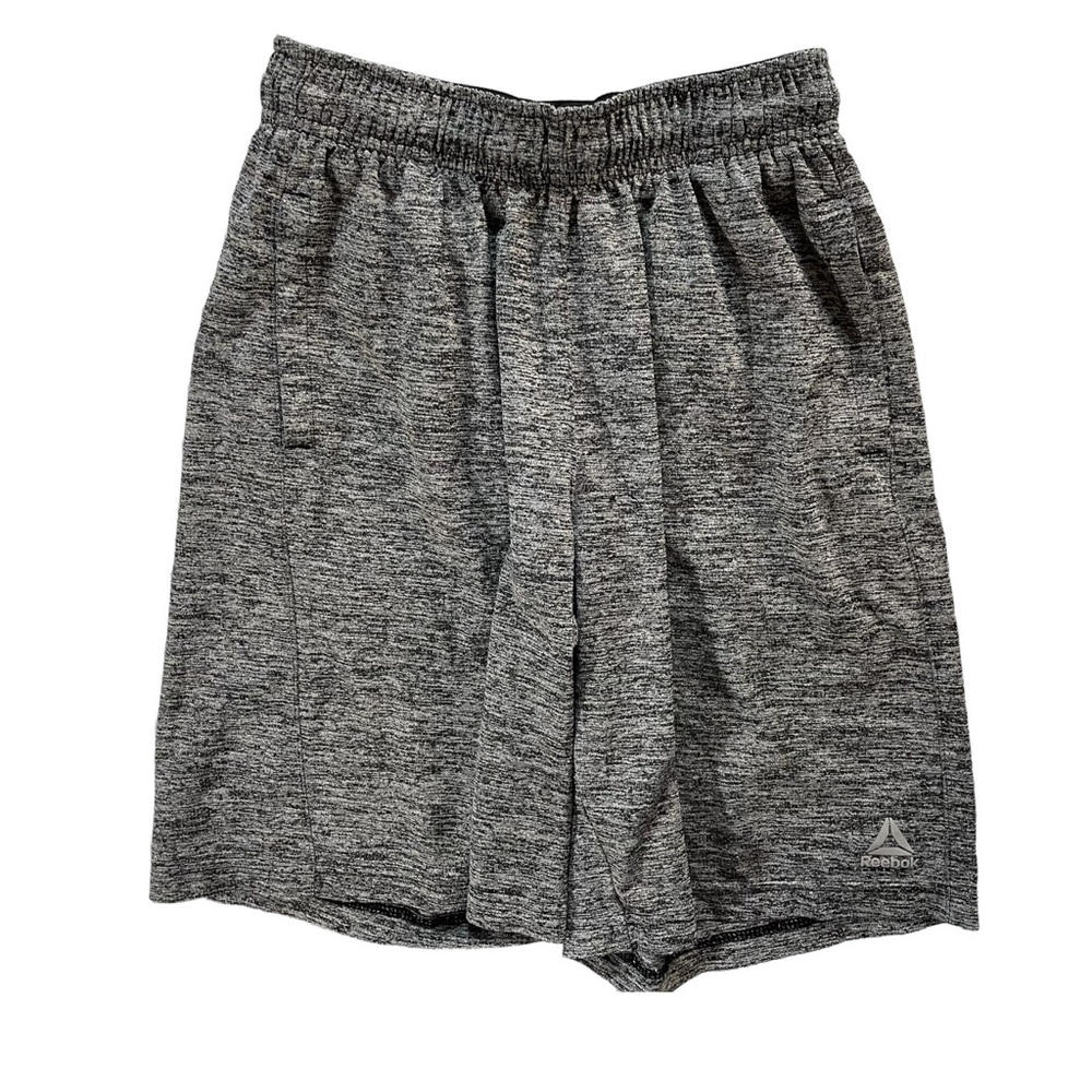 Reebok Boys Heather Grey Athletic Shorts with Front Pocket & Drawstring- Size XS